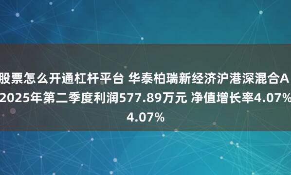 股票怎么开通杠杆平台 华泰柏瑞新经济沪港深混合A：2025年第二季度利润577.89万元 净值增长率4.07%
